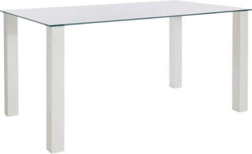 Stylowy, biały stół ze szklanym blatem 160x90 cm