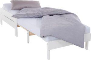 Składane, białe łóżko bez materaca, 80cm