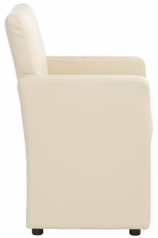 Atrakcyjny fotel tapicerowany sztuczną skórą, beżowy