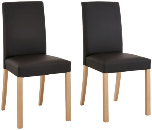 Gustowne, proste krzesła - 6 sztuk, brązowe