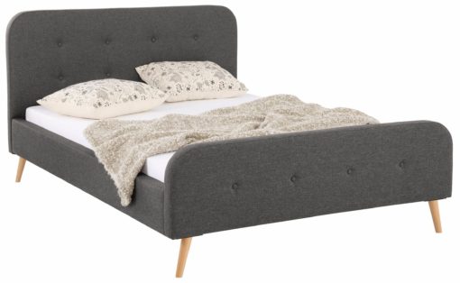 Atrakcyjne, tapicerowane łóżko 140x200cm - brąz