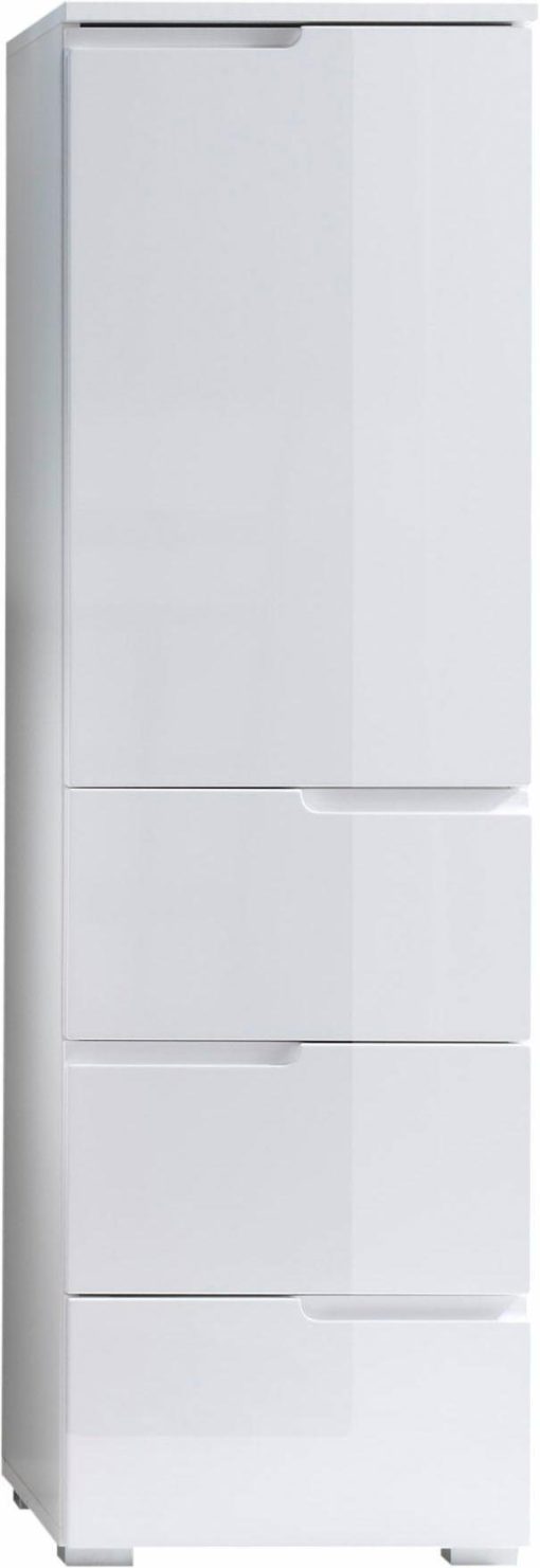 Funkcjonalna szafka łazienkowa, biały połysk