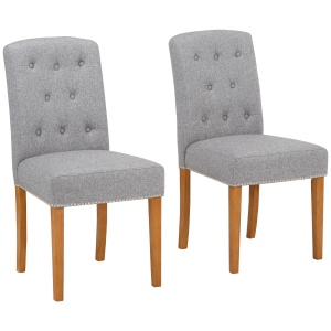 Eleganckie krzesła ze zdobieniami w kolorze szarym - 2 sztuki