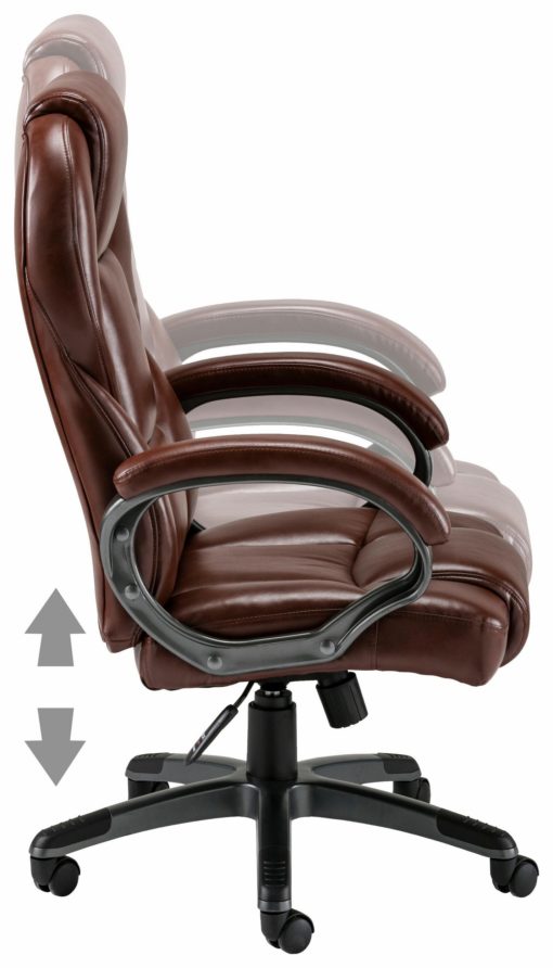 Obrotowy fotel biurowy ze sztucznej skóry - brązowy/bordowy