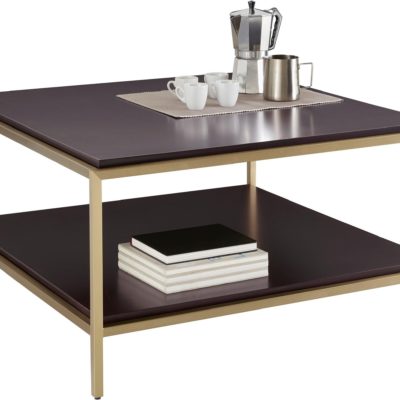 Modernistyczny stolik kawowy ze złotymi nogami