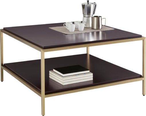 Modernistyczny stolik kawowy ze złotymi nogami
