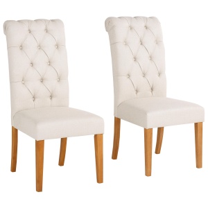 Eleganckie krzesła z pikowaniem i kołatką z tyłu-2 sztuki