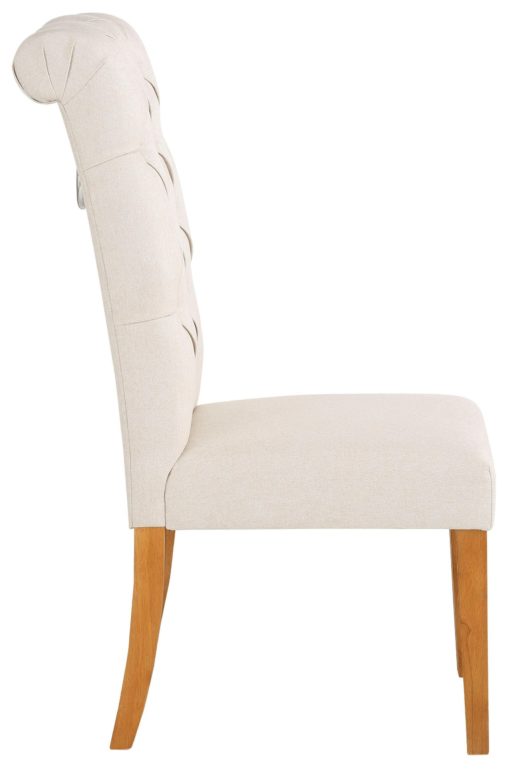 Eleganckie krzesła z pikowaniem i kołatką z tyłu