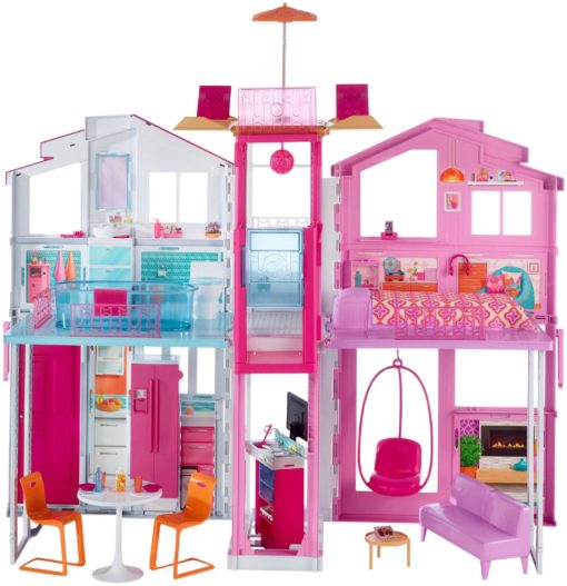 Niesamowicie wyposażony domek dla lalek Barbie