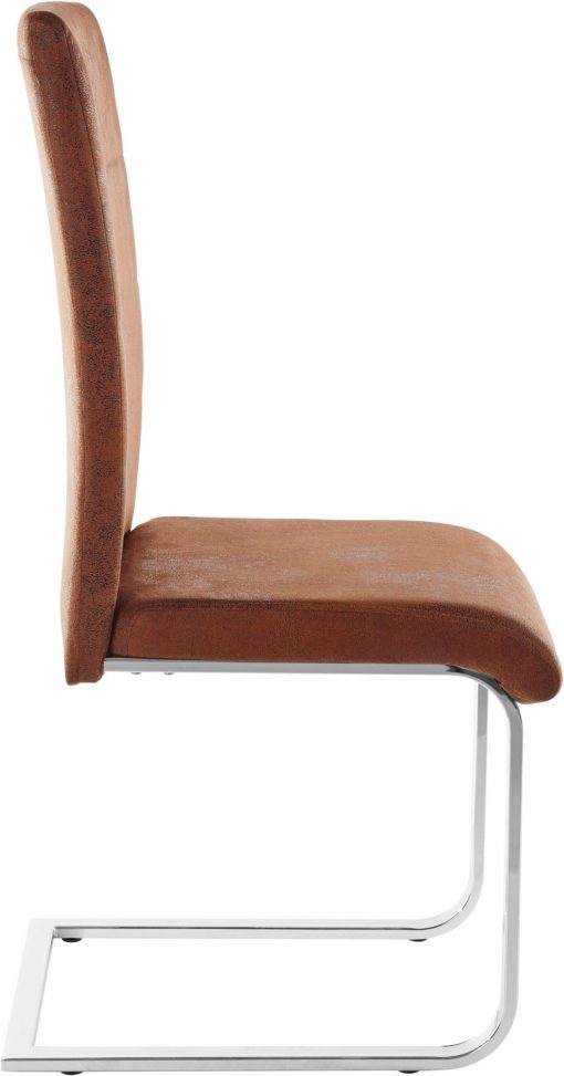 Eleganckie i stylowe krzesła obszyte wytrzymałą mikrofibrą w brązowym kolorze