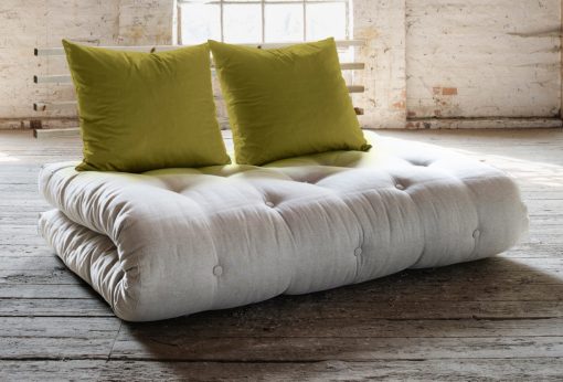 Designerska kanapa z materacem futon i miejscem do spania
