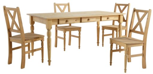Przepiękny sosnowy zestaw stół i 4 krzesła