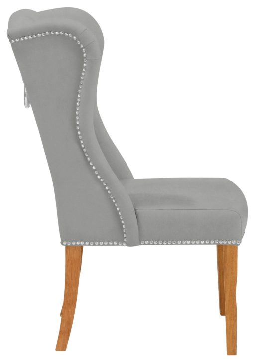 Elegancki, pikowany fotel z drewniana ramą - aksamit/welur