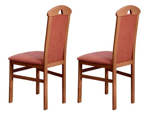 Klasyczne krzesła z litego drewna i gustownym oparciem