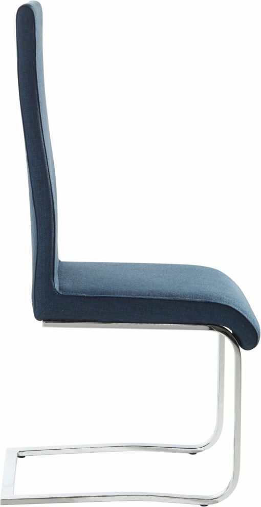 Nowoczesne krzesła na płozach w kolorze niebieskim