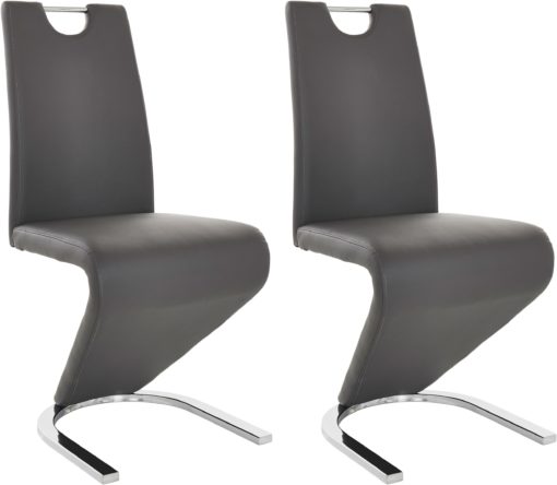 Stylowe krzesła ze skóry ekologicznej - szare
