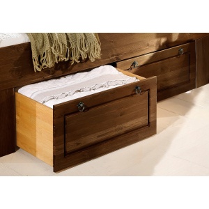 Dwie sosnowe szuflady pod łóżko, fronty kolonialne