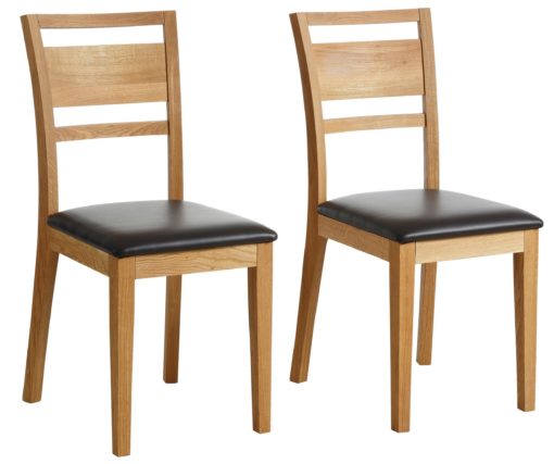 Eleganckie krzesła z dębu, z tapicerowanym siedziskiem - 2 sztuki