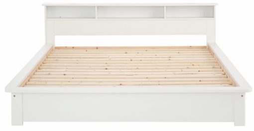 Białe łóżko z funkcjonalną półką160x200 cm