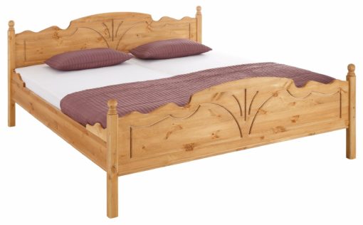 Pięknie zdobione, drewniane łóżko 180x200 cm