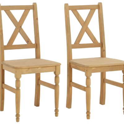 Przepiękne, sosnowe krzesła z toczonymi nogami - 2 sztuki