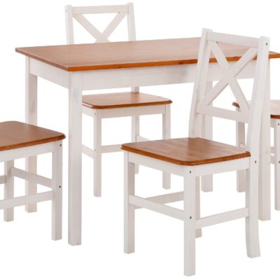 Stół i 4 krzesła do jadalni, w stylu prowansalskim