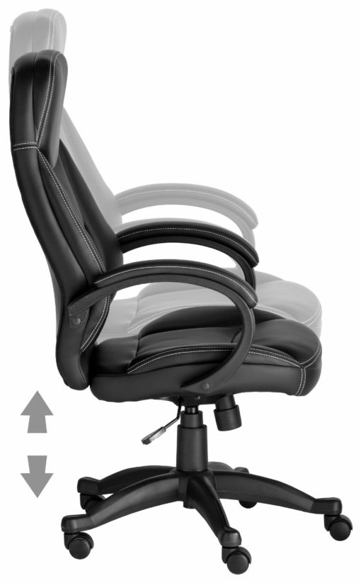 Obrotowy fotel biurowy, tapicerowany sztuczną skórą