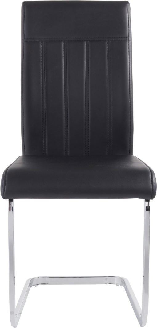 Czarne krzesła na płozach w nowoczesnym stylu - 4 sztuki