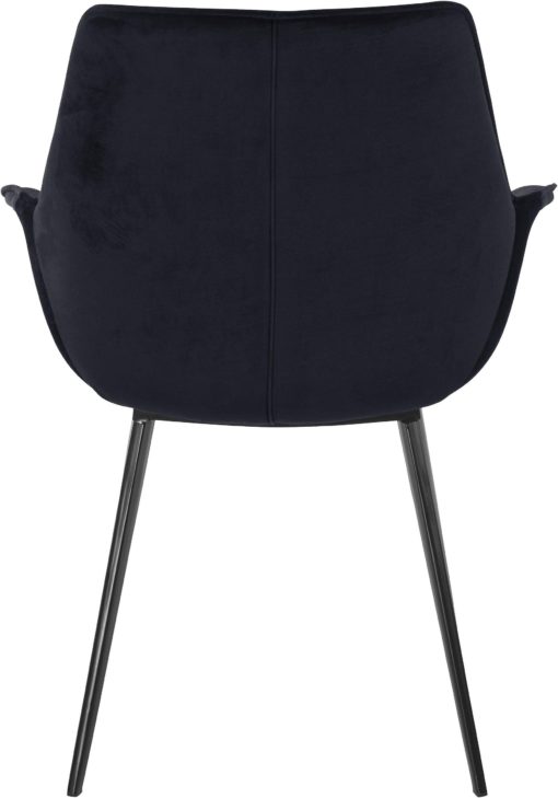 Czarne krzesła z miękkim poszyciem i metalowymi nogami - 2 sztuki