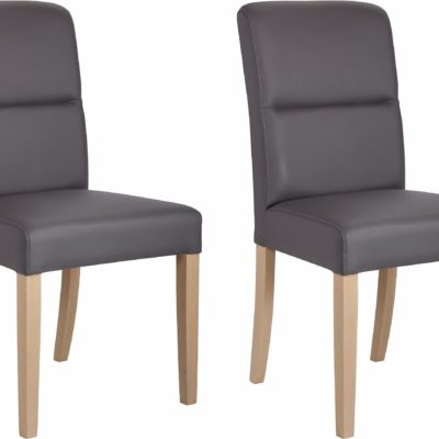Wygodne krzesła ze sztucznej skóry, nogi bukowe - 2 sztuki