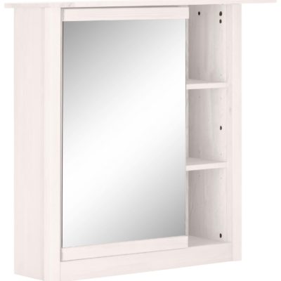 Szafka z lustrem w unikalnym stylu z półkami, biała
