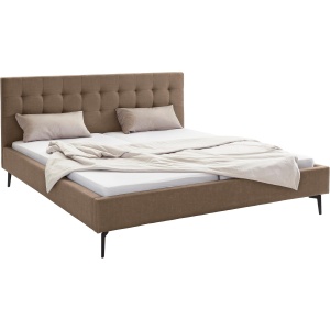 Szlachetne, tapicerowane łóżko, brąz 180x200 cm