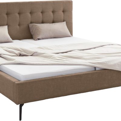 Szlachetne, tapicerowane łóżko, brąz 180x200 cm