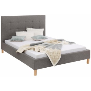 Eleganckie łóżko z wysokim, pikowanym zagłówkiem 160x200 cm