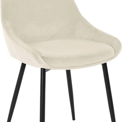 Tapicerowane, beżowe krzesła o wyrafinowanym designie - 2 sztuki