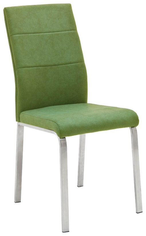 Ponadczasowe krzesła z metalową ramą, w kolorze kiwi - 2 sztuki