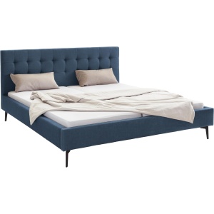 Szlachetne, tapicerowane łóżko, granat 180x200 cm