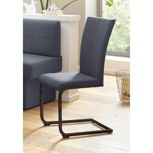 Ciemnoszare krzesła na czarnych płozach - 2 sztuki