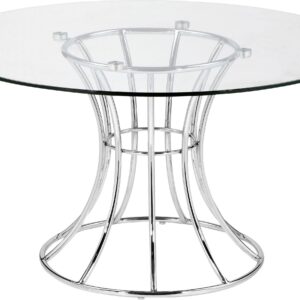 Stolik ze szklanym blatem i srebrną ramą Leonique Home Couture