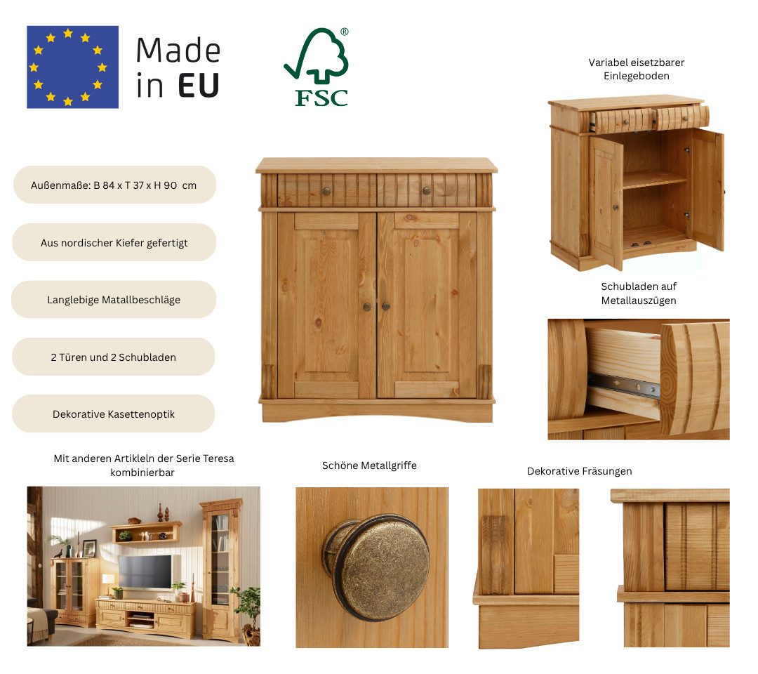 sosnowa komoda teresa