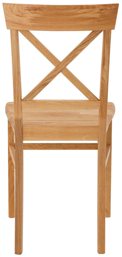Dębowe krzesła z krzyżowym oparciem - 4 sztuki