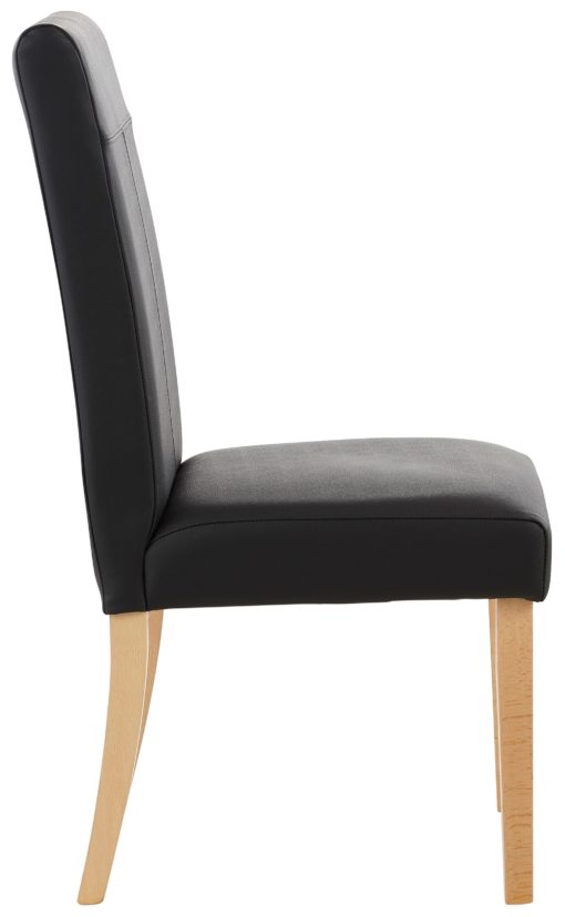 Tapicerowane krzesła, czarne - zestaw 4 sztuki