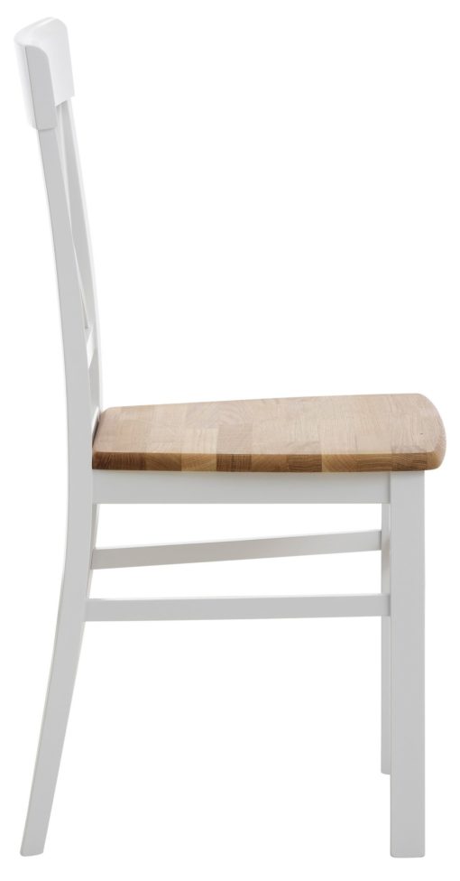 Drewniane krzesła w kolorze biel/dąb - 2 sztuki