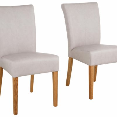 Krzesła dębowe tapicerowane sztuczną skórą - 5 sztuk