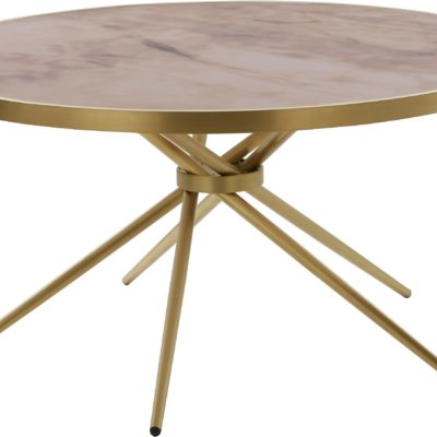 Ciekawy, złoty stolik o nowoczesnym designie, duży