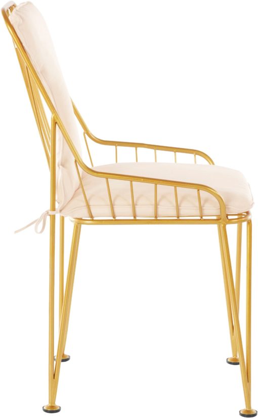 Metalowe, złote krzesła w nowoczesnym stylu - 2 sztuki