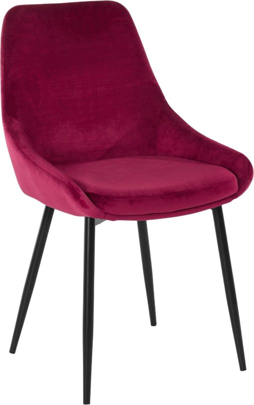 Tapicerowane, bordowe krzesła o wyrafinowanym designie - 2 sztuki