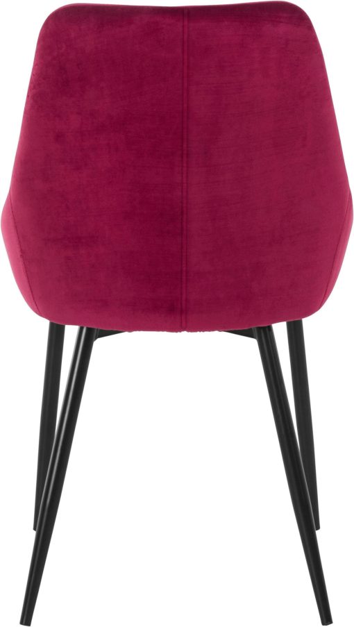 Tapicerowane, bordowe krzesła o wyrafinowanym designie - 2 sztuki