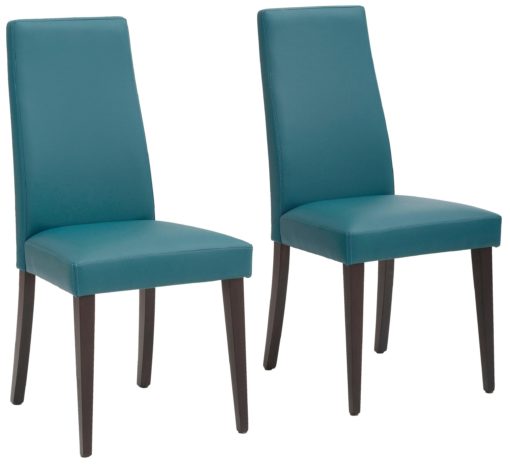 Klasyczne krzesła ze sztucznej skóry, petrol - 4 sztuki