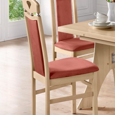 Drewniane stylowe krzesła z ozdobną kulką 2 sztuki